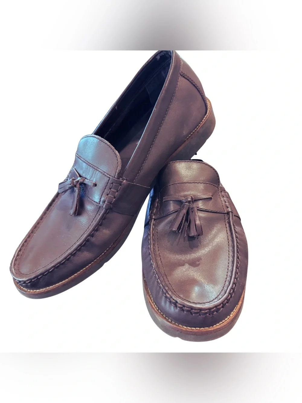 Men’s‎ Rockport Brown Leather Tassel Loafers Size 13 New Without Box Slip On